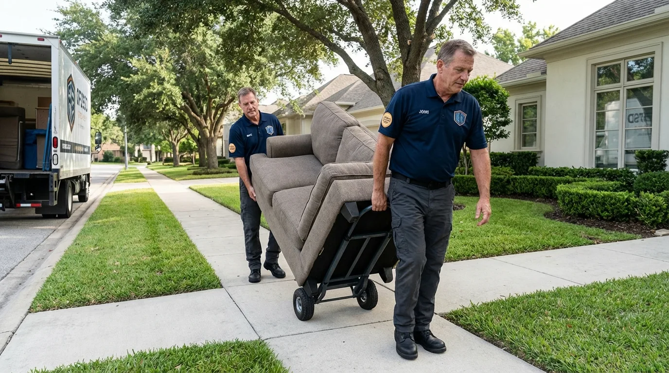 Local residential moving crew loading furniture in Bridgeport, CA
